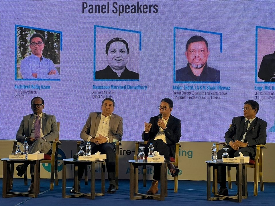 Prof. Rafiq Azam (FIAB) as the panelist of Fire-Safe Glazing for Architecture.